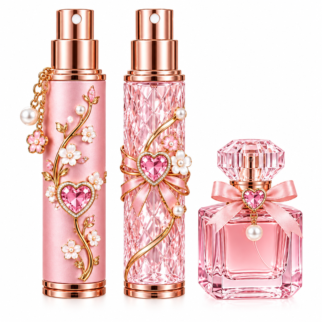 Meralvion™ Blush Crystal Perfume Atomizer Set