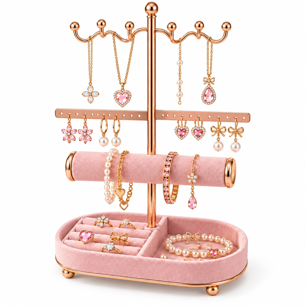 Meralvion™ Rose-Gold Jewelry Display Stand