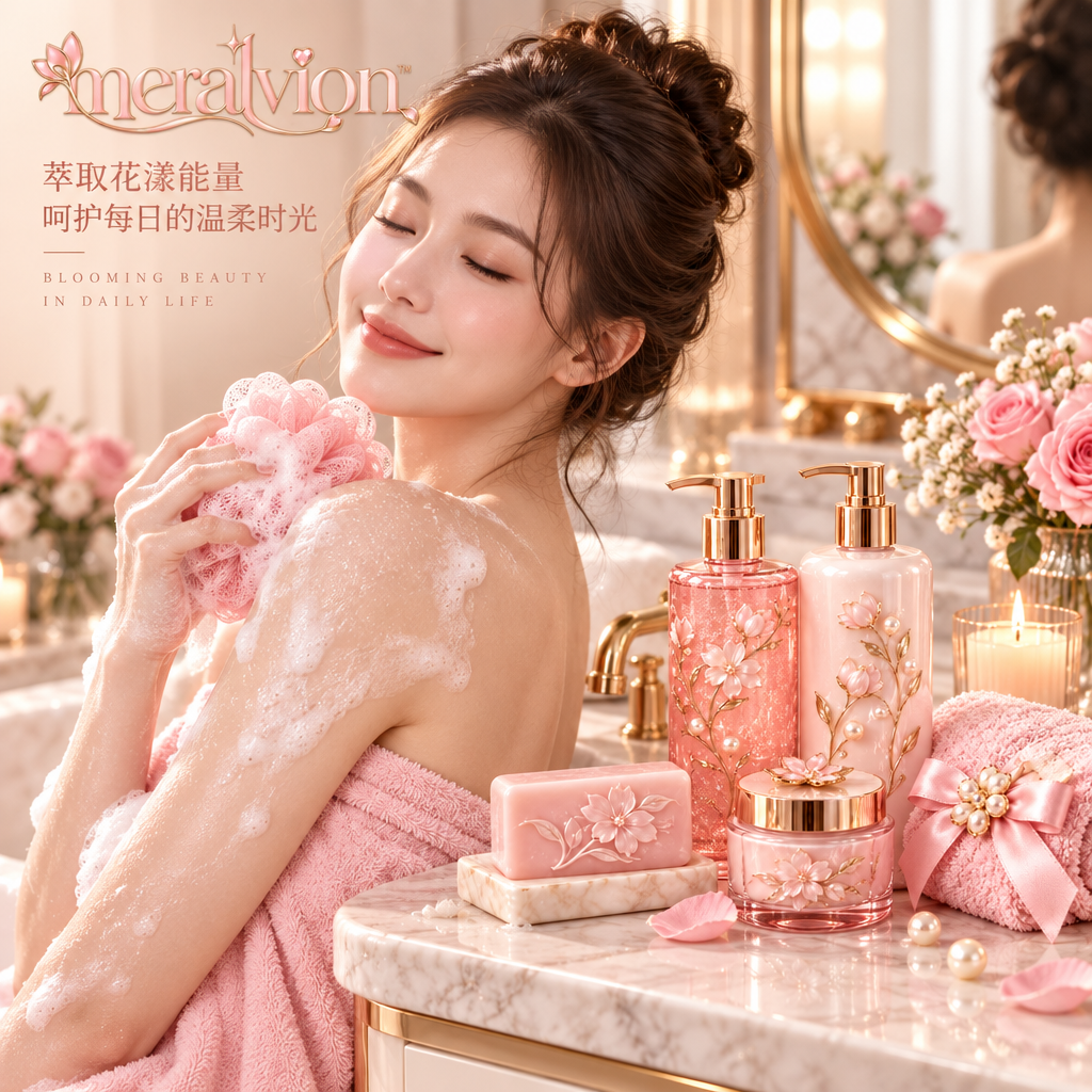 Meralvion™ Blush Floral Spa Bath Gift Set