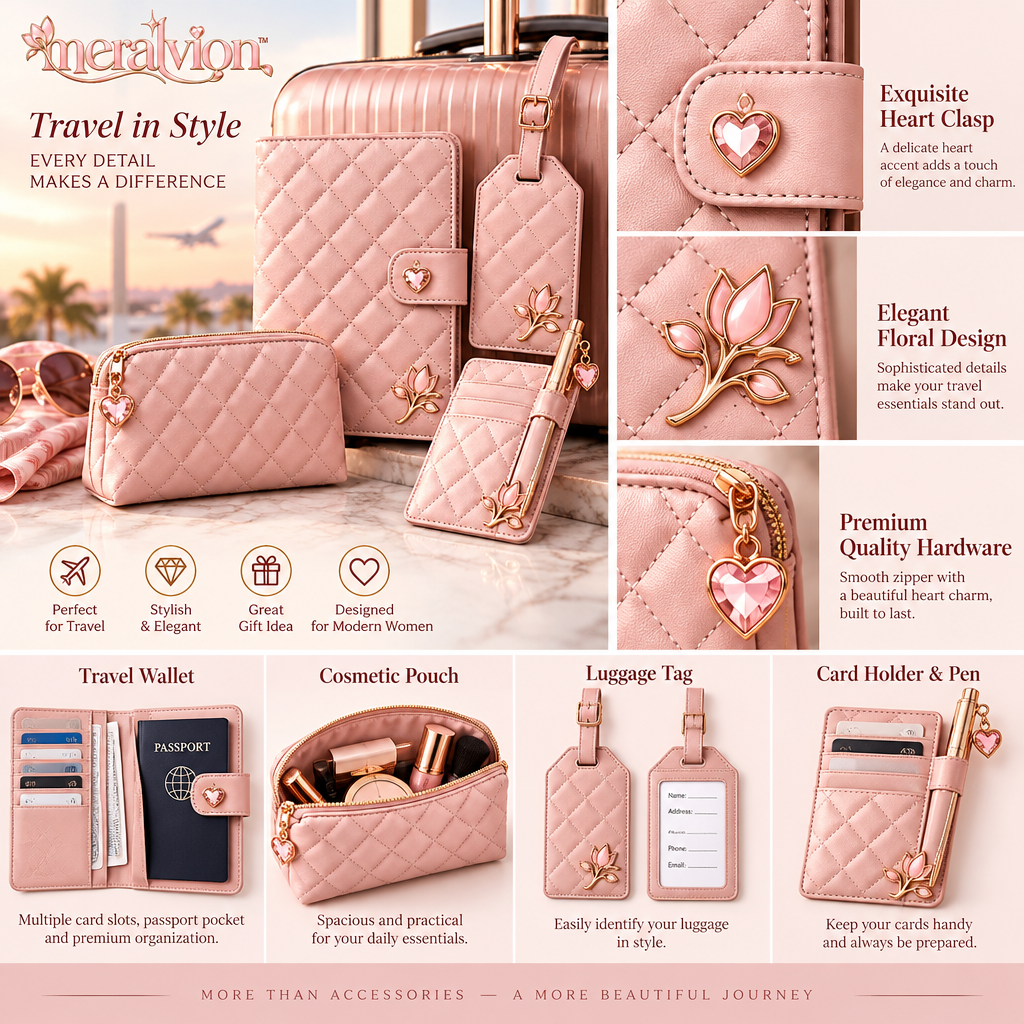Meralvion™ Quilted Travel Accessory Set