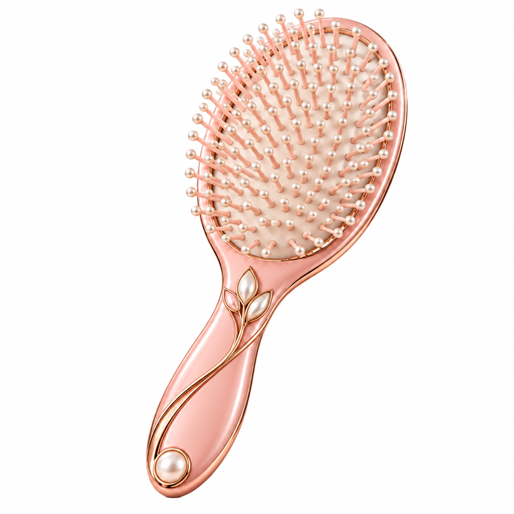Meralvion™ Pearl-Detail Blush Hair Brush