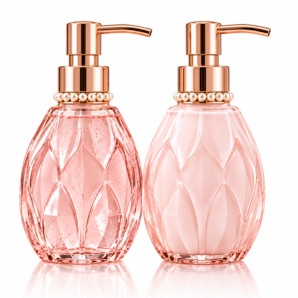 Meralvion™ Crystal Blush Soap & Lotion Dispenser Set