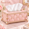 Meralvion™ Pearl-Embellished Blush Tissue Box Cover